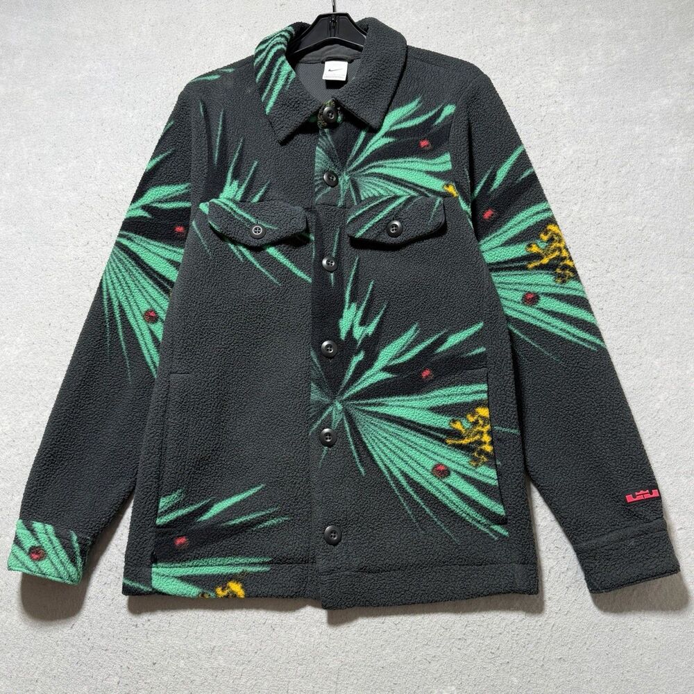 Nike LeBron James Sherpa Jacket Tropical Graphic Print Men’s Size Small